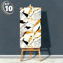 Kit 10 Placas Adesivas Marmorizadas 3D Revestimento em Mármore 30x60cm Banheiro Cozinha Lavabo
