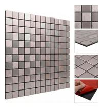 Kit 10 Placas Adesivas Papel Parede Pastilha Inox Decoração Kit 10 Placas Adesivas Papel Parede Pastilha Inox Decoração