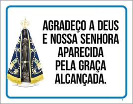 Kit 10 Placas Agradeço Deus Nossa Senhora Aparecida 36X46