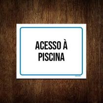 Kit 10 Placas Ambiente Sinalização Setor Acesso À Piscina