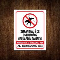 Kit 10 Placas Animal Estimação Jardim Proibido Fazer Coco V - Sinalizo.Com