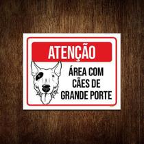 Kit 10 Placas Atenção Área Cães Grande Porte Pitbull 46cm