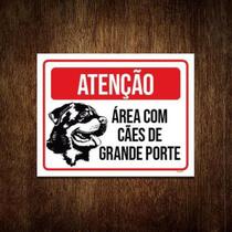Kit 10 Placas - Atenção Área Com Cães Grande Porte Kit 10 Placas - Atenção Área Com Cães Grande Porte