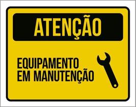 Kit 10 Placas Atenção Equipamento Manutenção Amarela 36X46