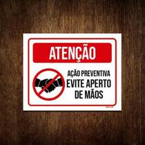 Kit 10 Placas Atenção - Evite Aperto De Mãos Kit 10 Placas Atenção - Evite Aperto De Mãos