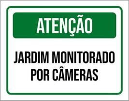 Kit 10 Placas Atenção Jardim Monitorado Câmeras