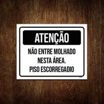 Kit 10 Placas Atenção Não Entre Molhado Piso Escorregadio