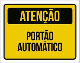 Kit 10 Placas Atenção Portão Automático Amarela 36X46