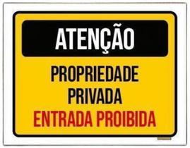 Kit 10 Placas Atenção Propriedade Privada Entrada Proibida