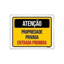 Kit 10 Placas Atenção Propriedade Privada Entrada Proibida