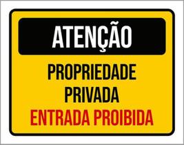 Kit 10 Placas Atenção Propriedade Privada Entrada Proibida