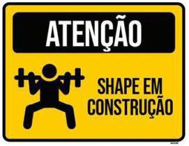 Kit 10 Placas Atenção Shape Em Construção Horizontal