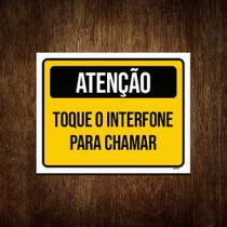 Kit 10 Placas Atenção Toque Interfone Para Chamar