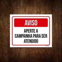 Kit 10 Placas Aviso Aperte Campainha Para Ser Atendido