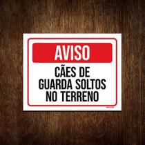 Kit 10 Placas - Aviso Cães Guarda Soltos Terreno