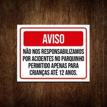 Kit 10 Placas Aviso Condomínio Acidentes No Parquinho