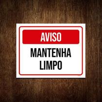 Kit 10 Placas Aviso Higiene Mantenha Limpo