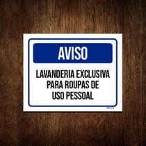 Kit 10 Placas Aviso Lavanderia Exclusiva Roupa Pessoal Kit 10 Placas Aviso Lavanderia Exclusiva Roupa Pessoal
