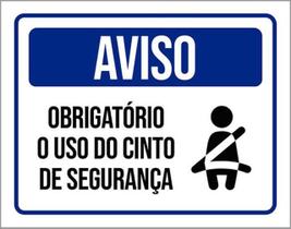 Kit 10 Placas Aviso Obrigatório Cinto De Segurança 36X46