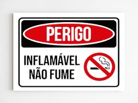 Kit 10 Placas aviso perigo inflamável não fume sinalização