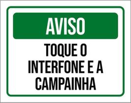 Kit 10 Placas Aviso Toque Interfone Campainha Verde Kit 10 Placas Aviso Toque Interfone Campainha Verde
