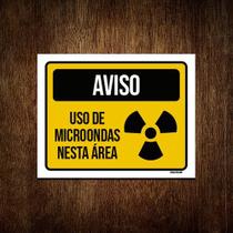 Kit 10 Placas Aviso Uso Microondas Nesta Área