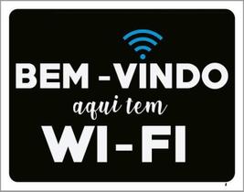 Kit 10 Placas Bem Vindo Aqui Tem Wi-Fi 36X46