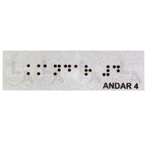 Kit 10 Placas Braile Autoadesiva 10X3Cm Corrimão 4Andar Kit 10 Placas Braile Autoadesiva 10X3Cm Corrimão 4Andar
