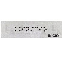 Kit 10 placas braile autoadesiva corrimão inicio/final 10x3 Kit 10 placas braile autoadesiva corrimão inicio/final 10x3
