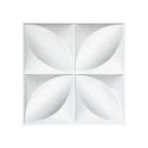 Kit 10 Placas Branco PVC 3D Revestimento Parede 25cm Kit 10 Placas Branco PVC 3D Revestimento Parede 25cm