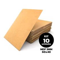 Kit 10 Placas Chapa Mdf Cru 3mm 60X40 Quadros Artesanato fotos entre outros artigos decorativos Kit 10 Placas Chapa Mdf Cru 3mm 60X40 Quadros Artesanato fotos entre outros artigos decorativos