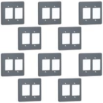 Kit 10 Placas Cinza 4x4 Para 6 Interruptores Pial 8533 Kit 10 Placas Cinza 4x4 Para 6 Interruptores Pial 8533