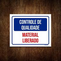 Kit 10 Placas Controle De Qualidade Material Liberado