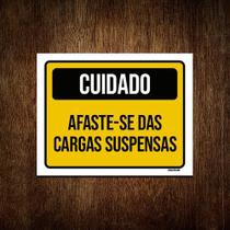 Kit 10 Placas Cuidado Afaste-se Das Cargas Suspensas