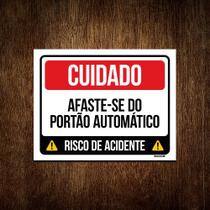 Kit 10 Placas Cuidado Afaste-se Portão Automático