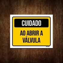 Kit 10 Placas Cuidado Ao Abrir A Válvula