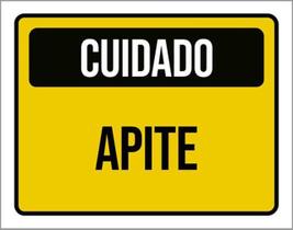 Kit 10 Placas Cuidado Apite Amarelo 36X46