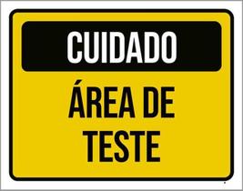 Kit 10 Placas Cuidado Área De Teste Amarelo 36X46 Kit 10 Placas Cuidado Área De Teste Amarelo 36X46