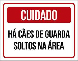 Kit 10 Placas Cuidado Cães Guarda Soltos 36X46