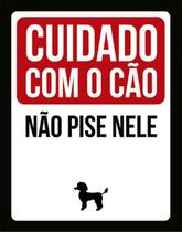 Kit 10 Placas Cuidado Cão Não Pise Nele Poodle 36X46