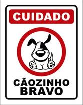 Kit 10 Placas Cuidado Cãozinho Bravo Desenho 36X46