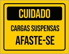 Kit 10 Placas Cuidado Cargas Suspensas Afaste-Se 36X46