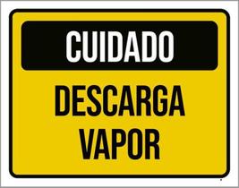 Kit 10 Placas Cuidado Descarga Vapor Amarelo 36X46