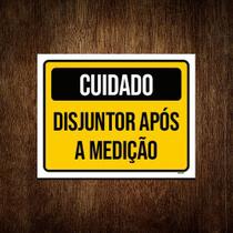 Kit 10 Placas Cuidado Disjuntos Após Medição