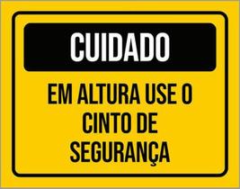 Kit 10 Placas Cuidado Em Altura Use Cinto De Segurança 36X46