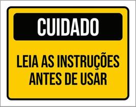 Kit 10 Placas Cuidado Leia Instruções Antes Usar 36X46