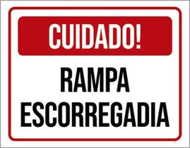 Kit 10 Placas Cuidado Rampa Escorregadia 36X46