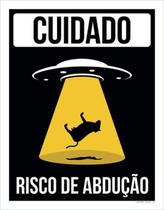 Kit 10 Placas Cuidado Risco Abdução Vaca 36X46