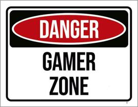 Kit 10 Placas Danger Gamer Zone 36X46