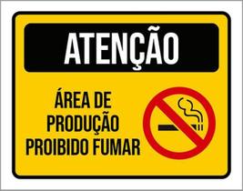 Kit 10 Placas De Atenção Área Produção Não Fume 36X46